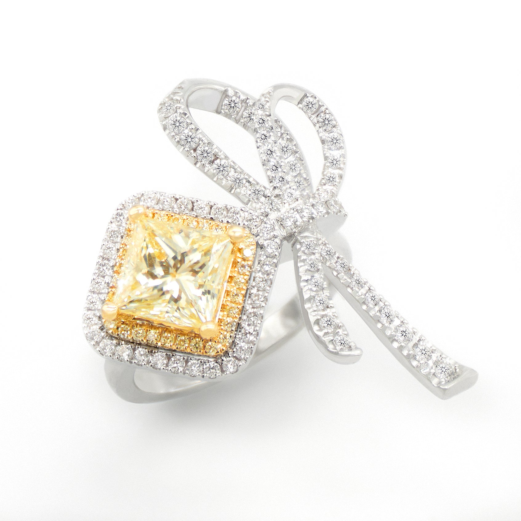 Yellow Diamond Bow Ring